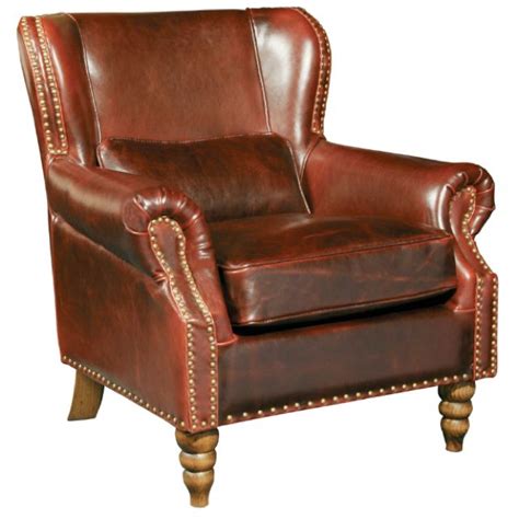 Belleze wingback chair leather nail head trim high back mid century style padded vintage accent armrest, rust brown. $850.00 Leather wing back chair | Leather wingback chair ...