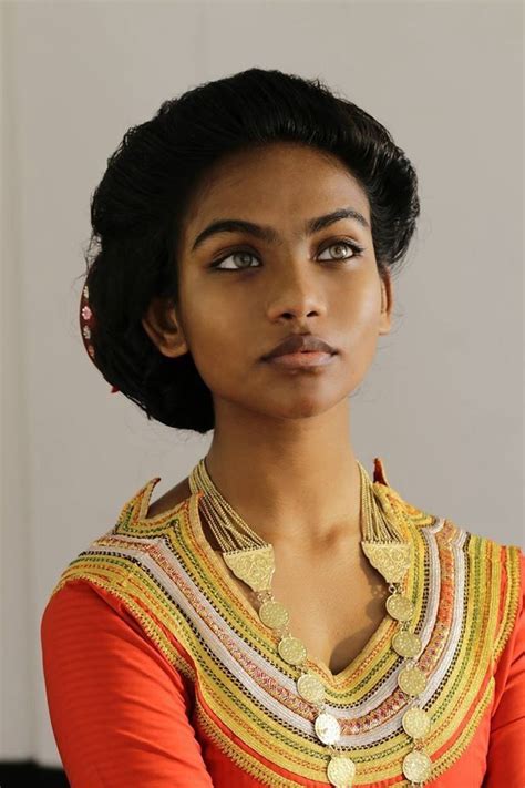 Maldivian Woman In Traditional Clothes Beauty People Portrait