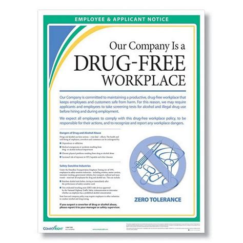 Complyright Drug Free Workplace Poster 18 X 24 Laminated 1 Per Pack