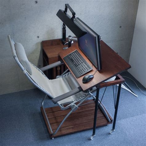 Prior to use, individual height adjustment of chair and desk most desk chairs are adjustable for average body sizes. PC desk that can desk work on recliner chairs (keyboard ...