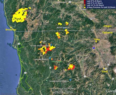 Oregon And California Fire Map United States Map