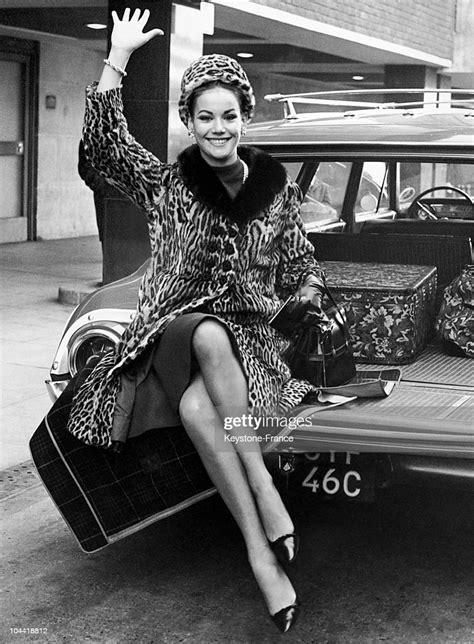 Arrival Of The French Actress Claudine Auger At London Airport In