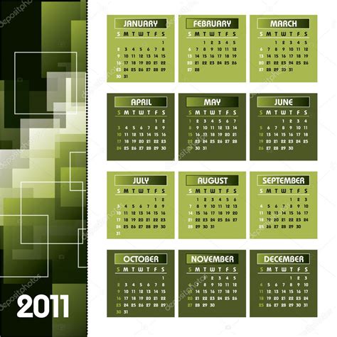 2011 Calendar Vector Illustration — Stock Vector © Marinakoven 4024081