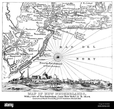 New York Map 1656 Ndutch Map Of New Amsterdam 1656 Copied In 1852