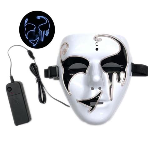 Volupack Led Masque Dhalloween Lumineux Grimace Masque Pour Festival