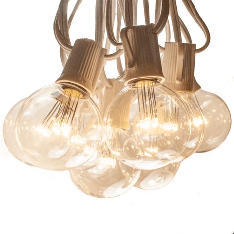 100 Foot White Led String Lights G50 Led Warm White 2 Inch Globe Bulbs