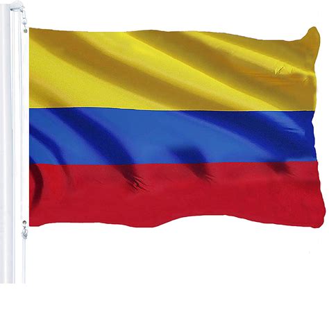 G128 Colombia Colombian Flag 3x5 Ft Printed Brass Grommets 150d
