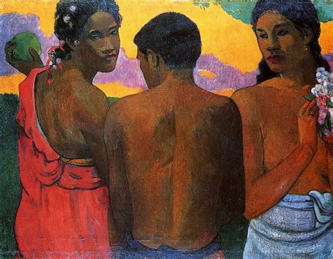 Paul Gauguin Wikiart Org Three Tahitians National Gallery Of