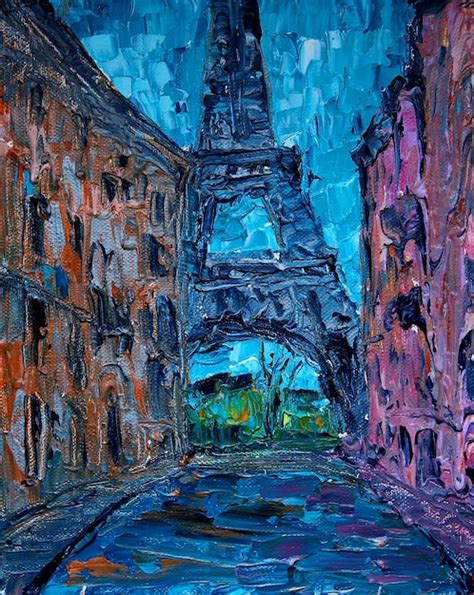 Premium Photo Art Painting Of Paris Street With Eiffel Tower