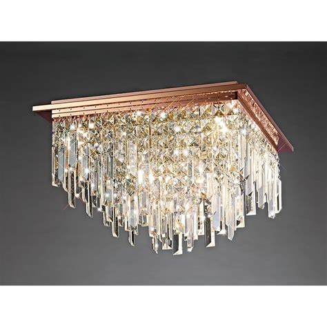 The rose gold looks like rose gold, not the coppery color you see sometimes, and the profile is so low, it's perfect for any low ceiling. Diyas IL31712 Maddison Square 6 Light Rose Gold Ceiling ...