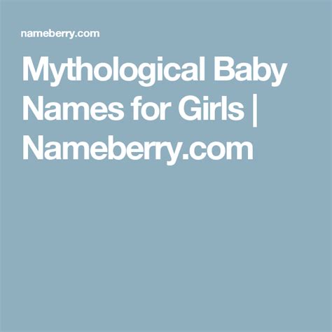 Mythological Baby Names For Girls With Images Girl