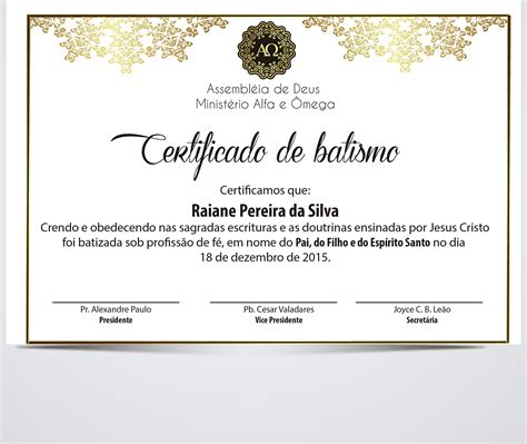 Certificado De Batismo Certificate Design Clip Art Esther Envelopes