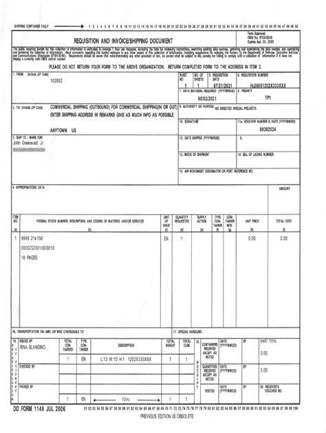 Fillable Online Dd Form 1149 Pdf Fax Email Print Pdffiller