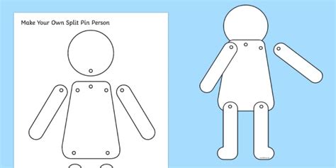 Blank Split Pin Person Template Art And Craft Resources