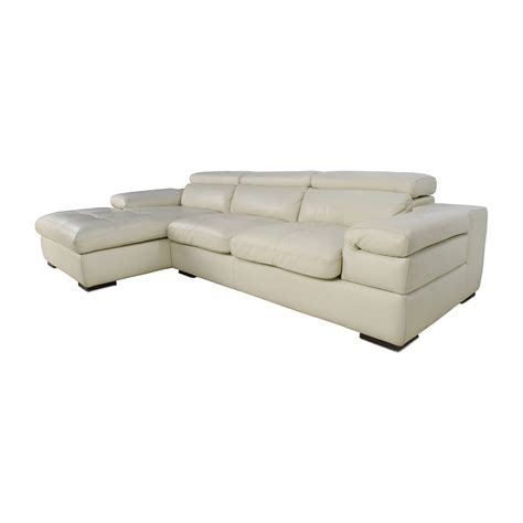 All our sofas are discounted from their showroom prices and come with a standard. 69% OFF - L-Shaped Cream Leather Sectional Sofa / Sofas