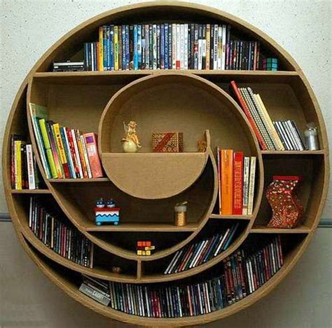 Diy Hanging Round Cardboard Bookcase Ideas Homemydesign