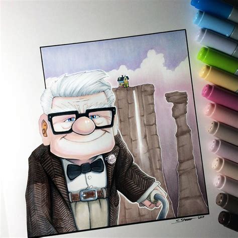 Carl From Up Drawing By Lethalchris On