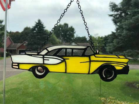 Stained Glass Vintage Car Suncatcher | Etsy | Stained glass, Stained