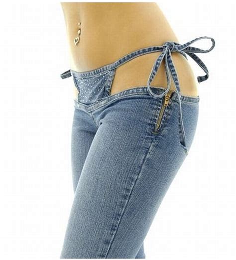 2018 Wholesale Sexy Low Risewaist Jeans Denim Flare Pants Hot Thong In One Piece Trousers Women