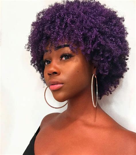 Purple Natural Hair With Images Purple Natural Hair Curly Hair