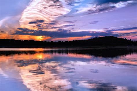 Sunset Sky Clouds Lake Free Stock Photo Public Domain Pictures