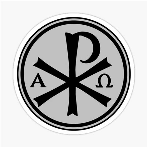 Chi Rho Cross Alpha Omega Christian Symbolism Sticker By
