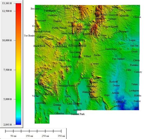 New Mexico Elevation Map Zone Map