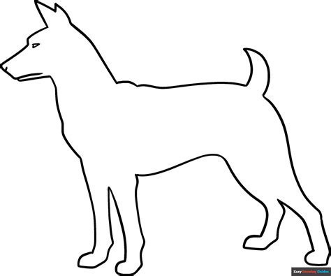 How To Draw A Dog Outline Really Easy Drawing Tutorial