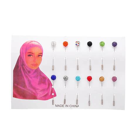 Dcee Rhinestone Muslim Hijab Pins Islamic Scarf Safety Pins Mixed