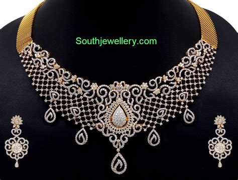 Luxurious Diamond Necklace Set Jewellery Designs
