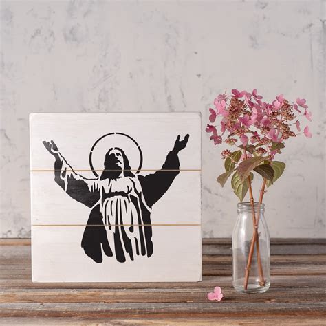 Jesus Stencil For Painting Stencil Of Jesus Christ For Religious Diy