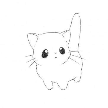 #art #cat sketch #cat illustration #art neuveau #art nouveau #wip #work in progress #wip art #unfinished art #black and white art #third eye. How to Draw a Chibi Cat | Drawingforall.net