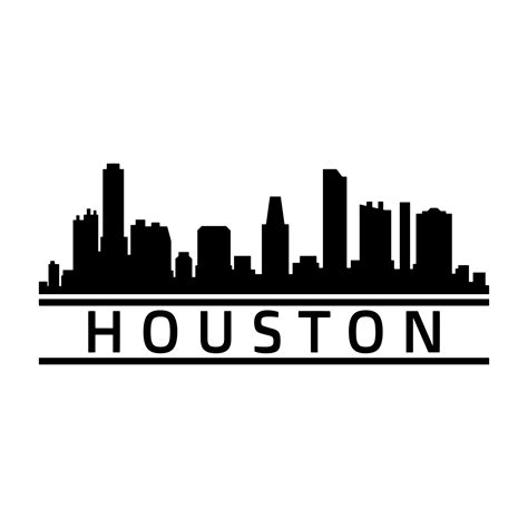 Houston Skyline Illustrated On White Background 3371134 Vector Art At