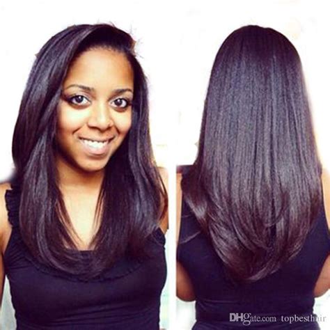 Italian Yaki African American Full Lace Human Hair Wigs For Black Women