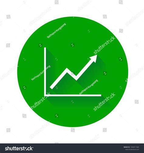 Growth Line Chart Icon Growing Diagram Flat Royalty Free Stock