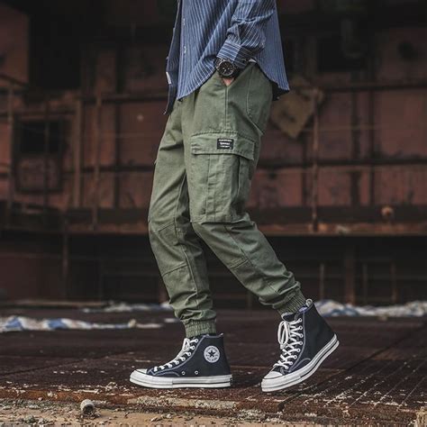 Cool Style Men Cargo Pants Elastic Waist Hip Hop Casual Sweatpants