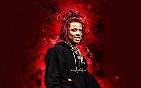 • • • life's slapping again. Download wallpapers Trippie Redd, 2020, 4k, red neon ...