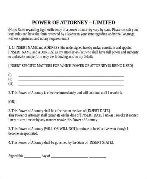 Power Of Attorney Malaysia Sample Power Of Attorney For Instance
