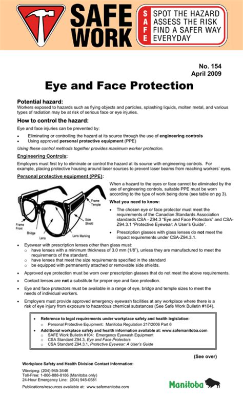 eye and face protection