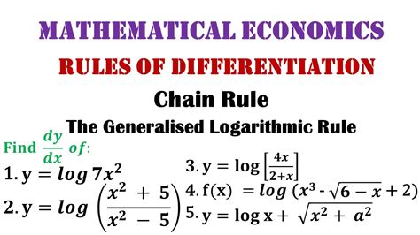 Rules Of Differentiation The Generalised Logarithmic Function Rule