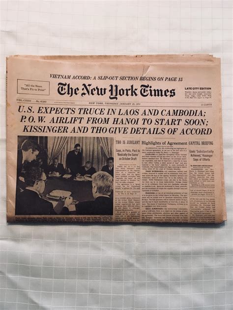 The New York Times Newspaper Thrusday January 25 1973 Us Expects