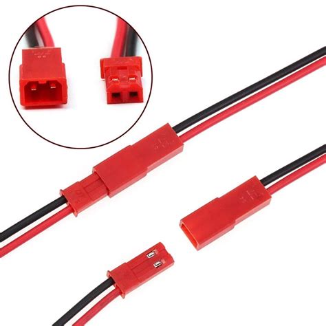 10 Pces Jst2 54 100mm 150mm 22 Awg 2 Pinos Jst Plugue Conector Macho F