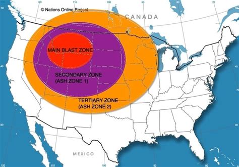 Yellowstone Volcano Map Of Destruction London Top Attractions Map