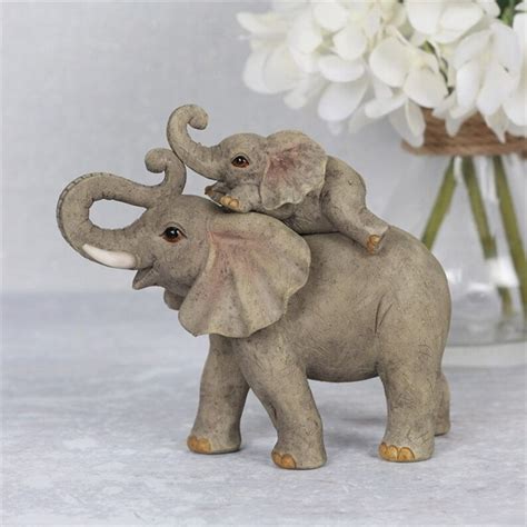 Cute Mother And Baby Elephant Ornament Elephant Figurine Home Etsy