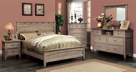 If you share a bed with someone, a nightstand on each side of the mattress is ideal. Loxley Weathered Oak Platform Bedroom Set, CM7351L-Q-BED ...