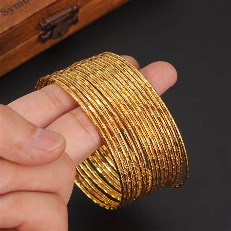 24k Gold Women Gold Big Dubai Bride Wedding Ethiopian Bracelet Gofaer Finds Store