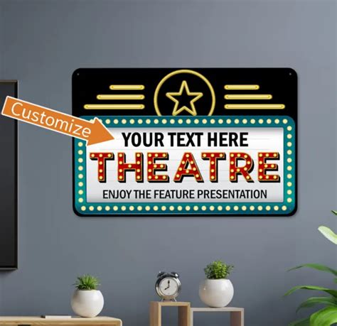 Custom Name Theater Sign Home Movie Theater Marquee Decor Cinema