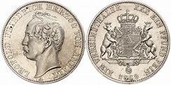 Moneta 1 Thaler Anhalt-Dessau (1603 -1863) Argento 1858 Leopoldo IV di ...