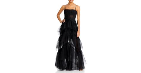 Bcbgmaxazria Tulle Corset Essential Gown In Black Lyst
