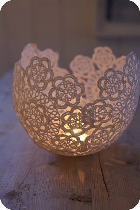 Diy Candle Holder Table Lamp With Old Lace Pieces Id Lights